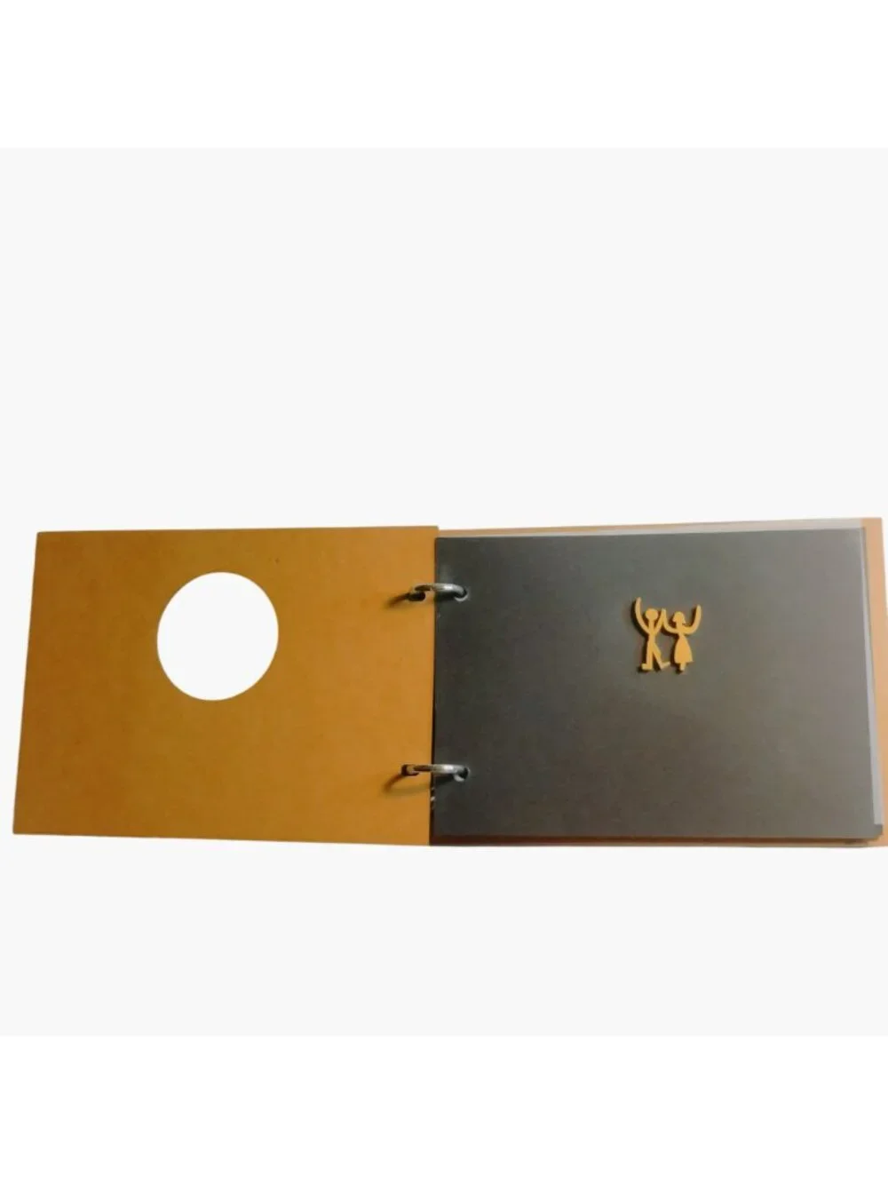 Wedding Book Album Laser Cutout Cover Design Woodcut Binder Black Pages